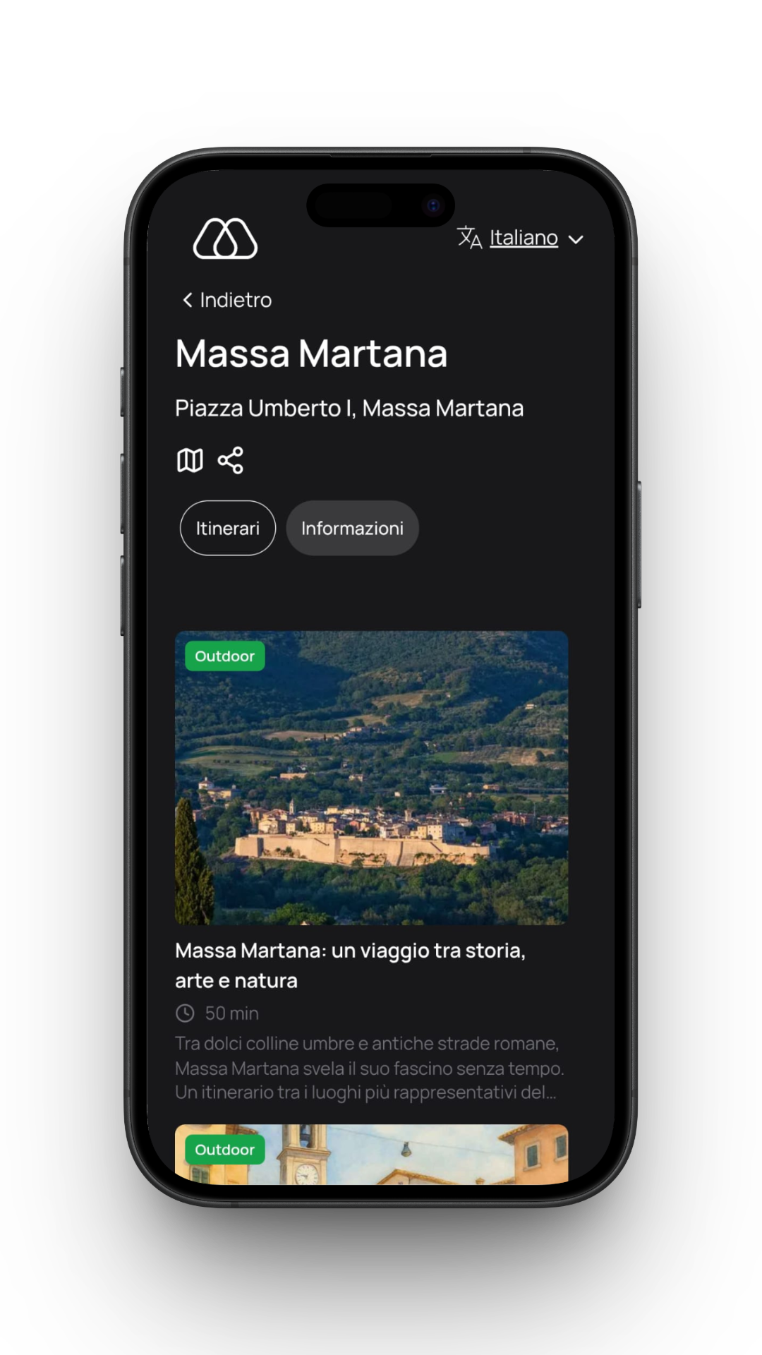 Massa Martana Schermata Smartphone Massa Martana Schermata Smartphone